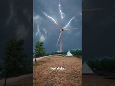 CGI Lightning strikes a wind turbine! #shorts