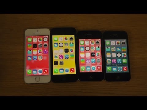 iPhone 5S vs. 5 vs. 4S vs. 4 iOS 7.1.1 - Benchmark Speed Comparison