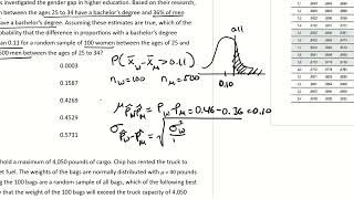 AP Statistics Chapter 7 Test Review
