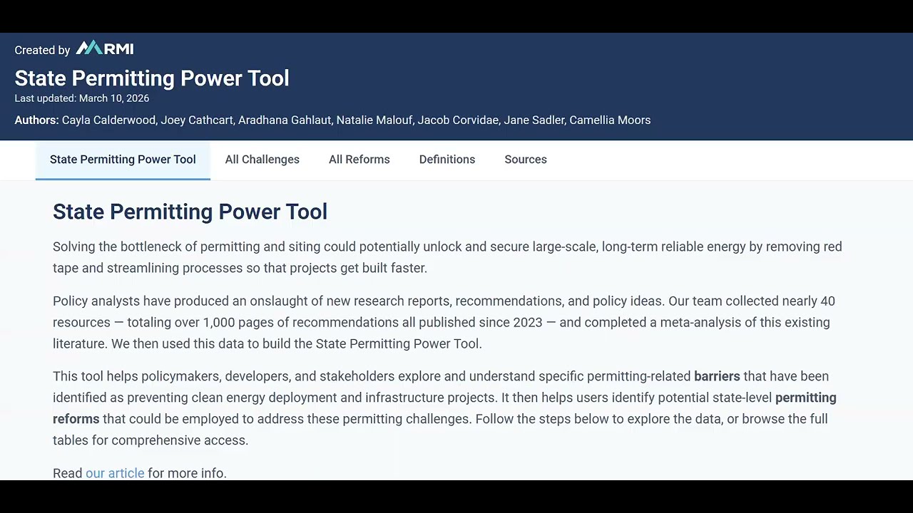 Webinar—Practical Pathways and Tools for State Permitting Reform