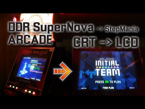 DDR SuperNova Arcade to StepMania Conversion, CRT to LCD replacement, modding panels