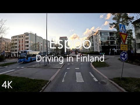 Driving in Espoo| Finland | Scenic City Drive in 4K | Relaxing Urban Road Tour | LUNITO Finland