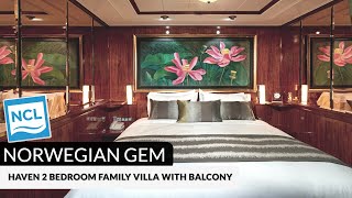 NCL Gem | Haven 2-Bedroom Family Villa with Balcony Tour & Review 4K | Norwegian Cruise Lines