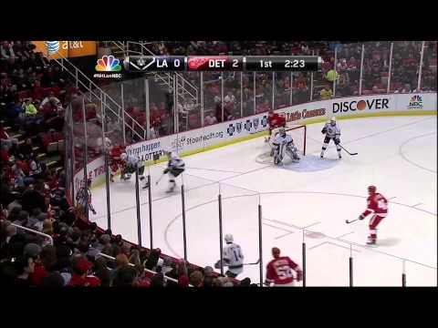 Damien Brunner goal Feb 10 2013 LA Kings vs Detroit Red Wings NHL Hockey