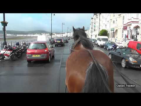 DRIVERS EYE VIEW OF THE DOUGLAS BAY HORSE TRAMWAY WITH 'KEITH' THE HORSE: DERBY CASTLE-VICTORIA PIER