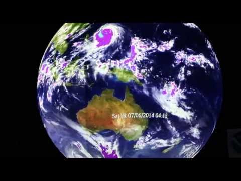 Clouds (colorized) - Real-time - Science On a Sphere