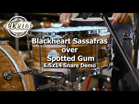 Evetts 6.5x14 Blackheart Satin / Spotted Gum - Made in Australia