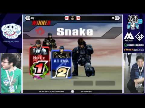 GOML 2016 - Ally (Snake) vs AK (Marth) - SSBB Pools A1 Grand Finals