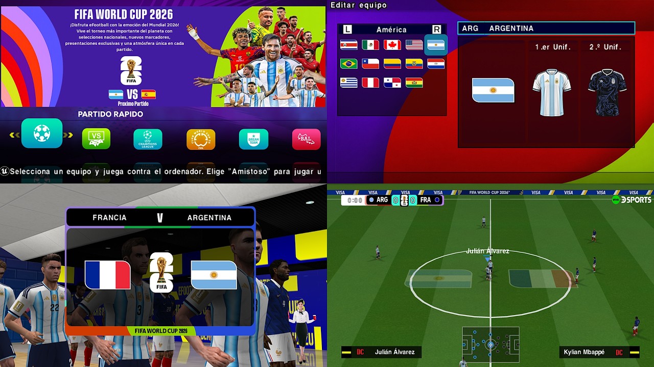 eFootball PES PPSSPP WORLD CUP 2026 COMPLETA, CINEMATICAS + LIGA 1 Y 2 PERÚ | CÁMARA PS5