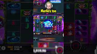 MEGA WIN On POWER OF MERLIN!! (BONUS BUYS) #slots #casino #powerofmerlin #shorts Video Video