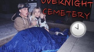 24 HOUR OVERNIGHT CHALLENGE IN HAUNTED CEMETERY (SHE CRIED)