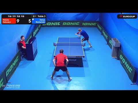 09:55 Mykola Halynskyi 3-1 Denys Shcherbak 14.05.2023 TT Euro.Cup Ukraine Star. TABLE 3