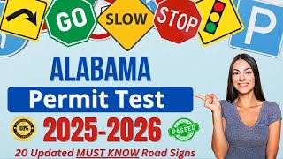 Alabama Permit Test 2026 | Road Signs Every Driver Must Know 🚦
