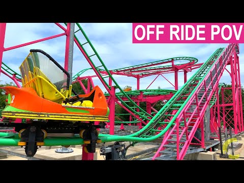 Off-ride footage of a FunCoaster train