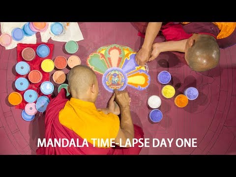 Bhutanese Sand Mandala Time-lapse Day One