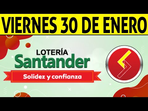 Resultados Lotería de SANTANDER Viernes 30 de Enero de 2026  PREMIO MAYOR 😱🚨💰
