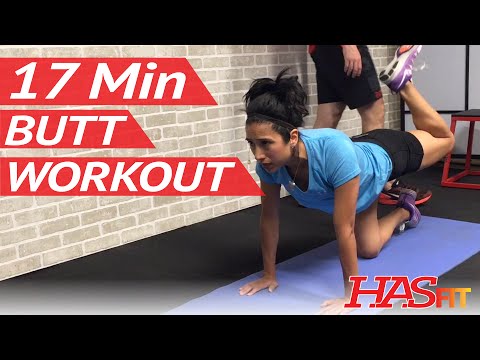 17 Min Butt Workout at Home - Glute / Butt Workouts for Women & Men w/ Dumbbells Weights