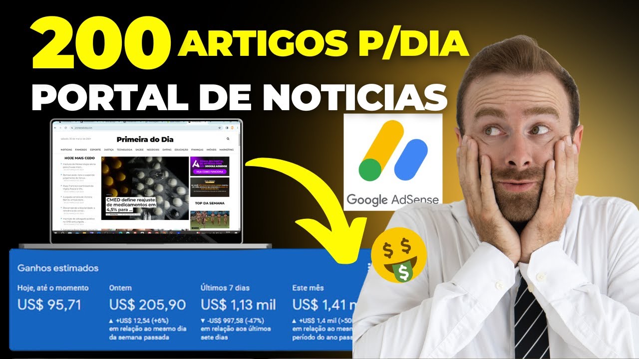 Como Criei um PORTAL DE NOTÍCIAS com 200 Artigos por Dia e Ganhe DINHEIRO com Google AdSense