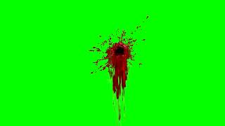 Single Bloody Bullet Hole   Green Screen
