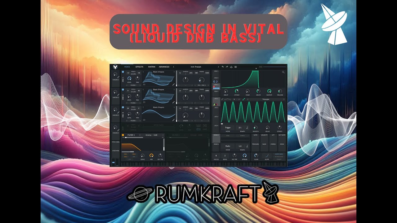 How to Make a Liquid DnB Bass Sound in Vital Audio - Rumkraft music production tutorial video