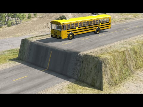 Cars vs Unfinished Road – BeamNG.Drive