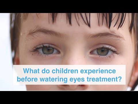 What do children experience before watering eyes treatment?
