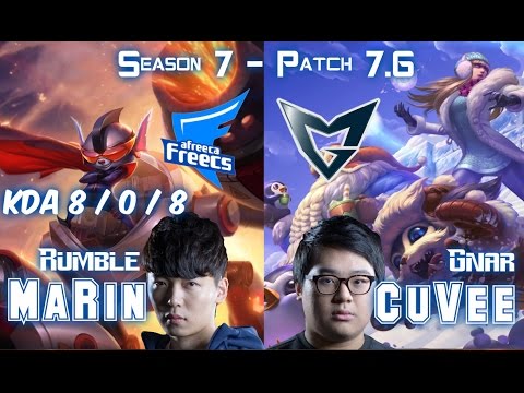 AFs MaRin RUMBLE vs SSG CuVee GNAR Top - Patch 7.6 KR Ranked