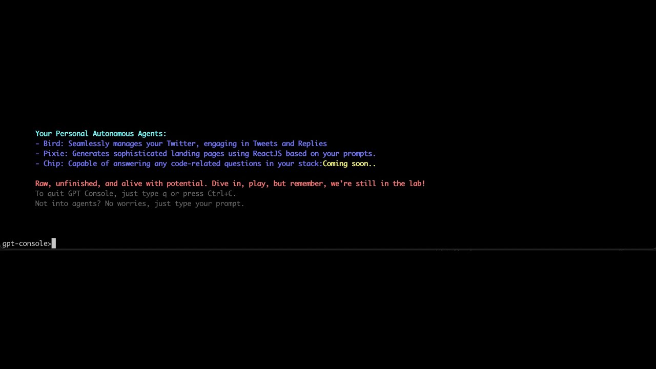 GPTConsole demo video
