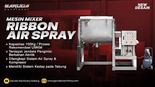 Mesin Ribbon Mixer 100Kg with Inverter & Nozzle Spray