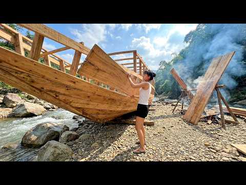 I Built a New Boat After My Boat Was Lost in the Storm Using Wooden Planks | Rural Life