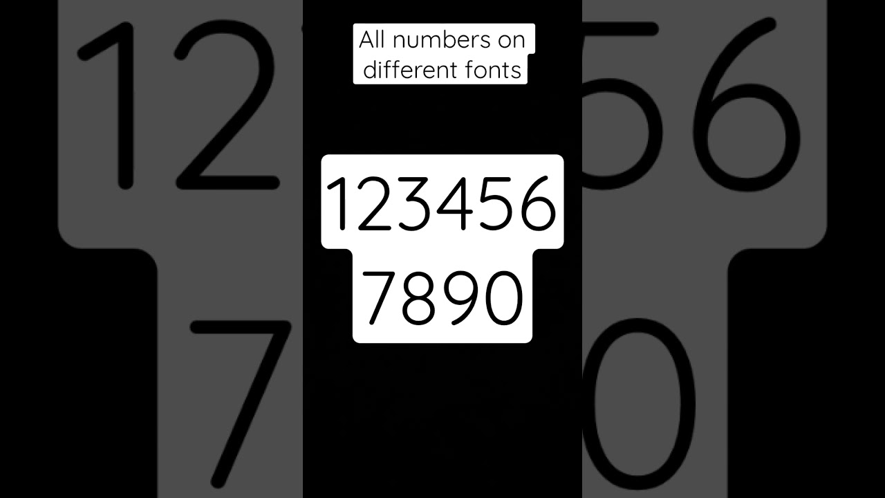 All numbers with different fonts