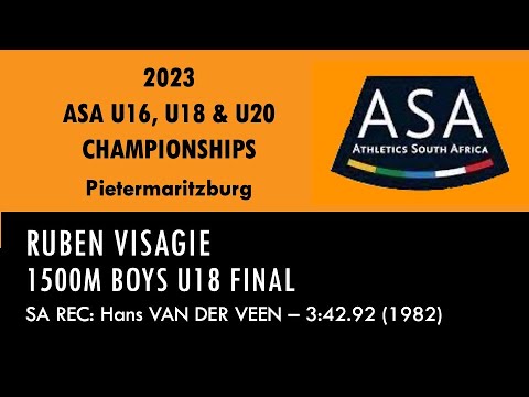 Ruben Visagie wins 2023 SA Boys U18 Championships 1500m in 3:50.92 in Pietermaritzburg