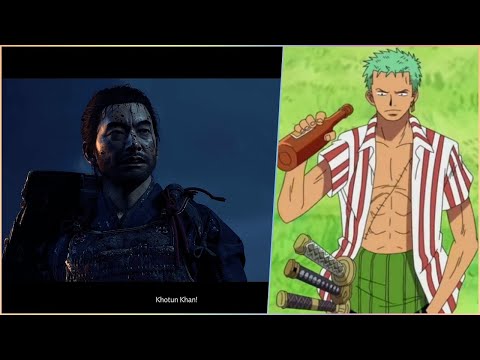 Jin Sakai & Roronoa Zoro Japanese voice comparison (Kazuya Nakai) - Ghost of Tsushima