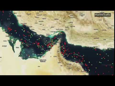 Vessel tracker showing Strait of Hormuz