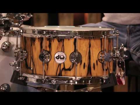 DW Collectors Exotic snare drum; Ivory Ebony over VLT Maple 6.5x14