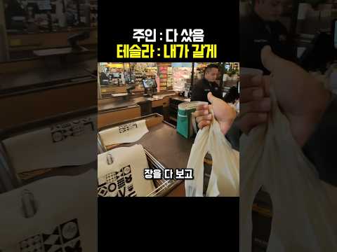 장보고 나왔더니 테슬라가 데리러 옴