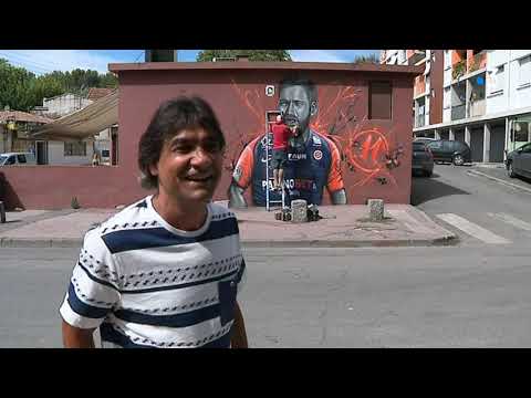 Une fresque à l'image du footballeur Téji Savanier à Montpellier