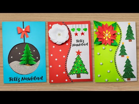 DIY 3 Lindas Tarjetas Navideñas 🎁 DIY Tarjetas hecha a mano | Christmas Cards
