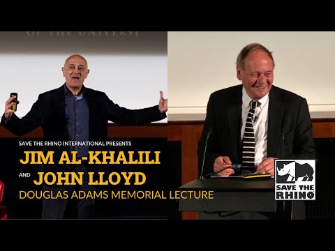 Jim Al-Khalili and John Lloyd at the 2023 Douglas Adams Memorial Lecture