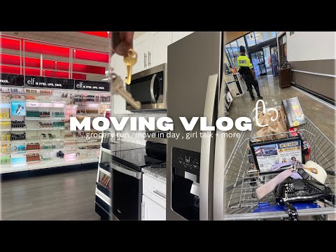 I MOVED OUT AT 18 ! move in day , new chapter , packing , grocery run , house tour + girl talk !