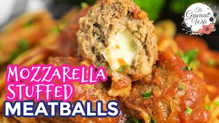 Slow Cooker Mozzarella Stuffed Meatballs