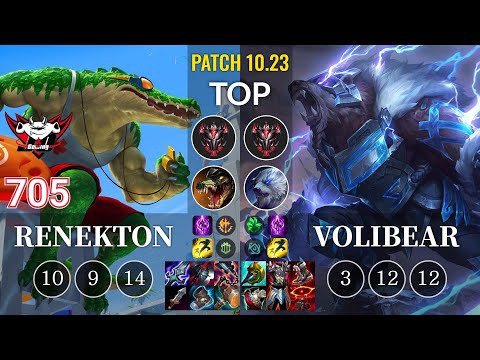JDG 705 Renekton vs Volibear Top - KR Patch 10.23