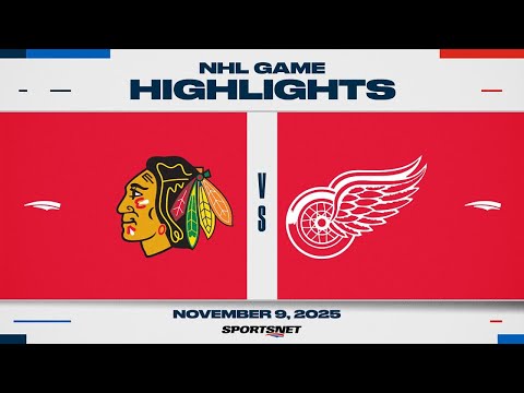 NHL Highlights | Blackhawks vs. Red Wings - November 9, 2025