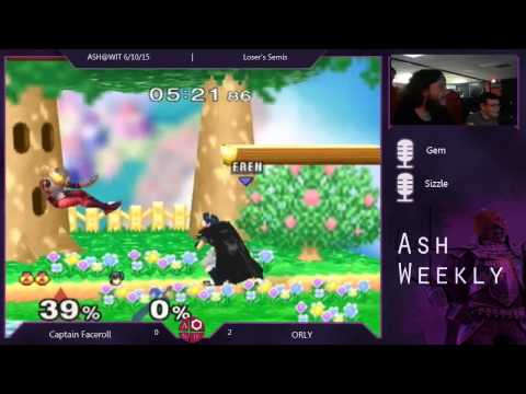 Captain Faceroll (Fox, Falcon, Shiek) vs. ORLY (Marth) - Melee Loser's Semis ASH@WIT 7/10/15
