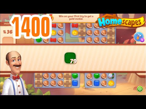 [ Playrix ] HomeScapes Level 1400 - Gameplay Walkthrough 🏠