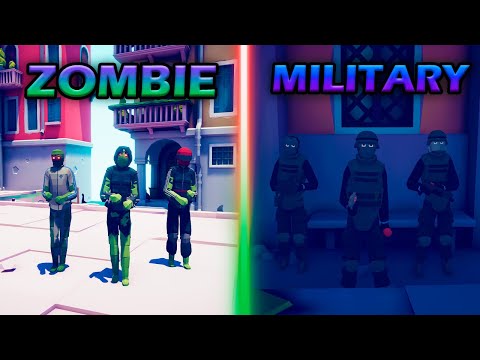 MILITARY TEAM vs ZOMBIE TEAM - Totally Accurate Battle Simulator TABS