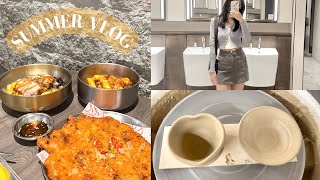 summer vlog 🌴 : visiting am i addicted korean pottery studio, jb day trip, lots of food