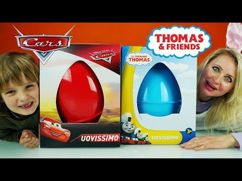 APRIAMO UOVA DI PASQUA CARS E TRENINO THOMAS - Uovissimo 2018 con i giochi - Canale Nikita