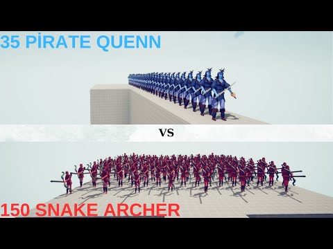 150 Snake Archer VS 35  Pirate Quenn/Totally Accurate Battle Simulator
