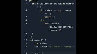 Download the video "Write a program to display the factorial of a number by applying the concept of class in 50 X Speed"